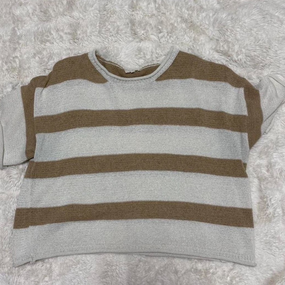 Striped Brown and Cream Sweater shirt